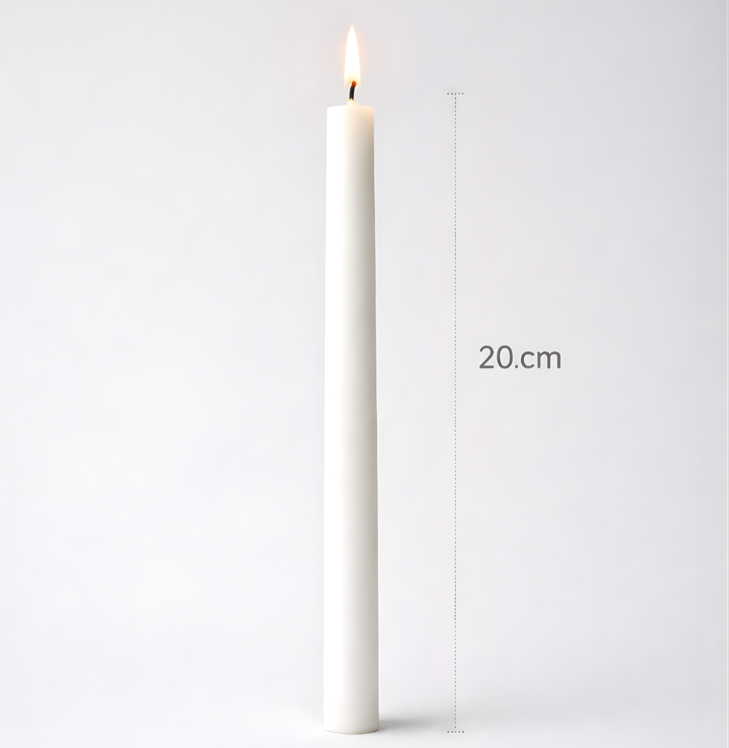 LAMA - Set of 4 Luxury White Taper Candles
